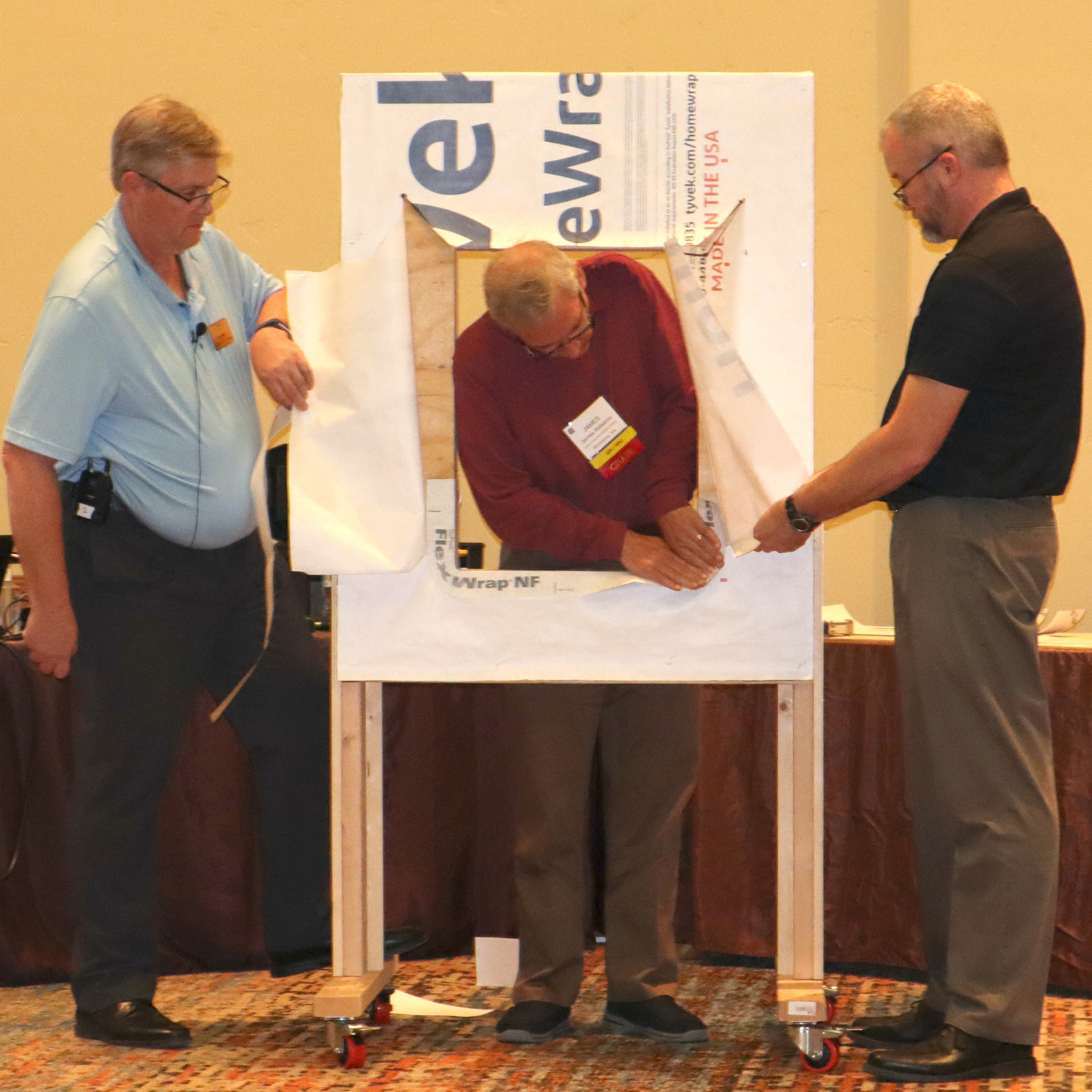 Interactive InstallationMasters® Demonstration with Rich Rinka, Technical Manager, Fenestration Standards and U.S. Industry Affairs (left), James Katsaros (center), and Jason Seals, Certification Services Manager, Fenestration (right)